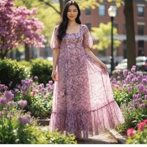 Floral Lavender Maxi Dress